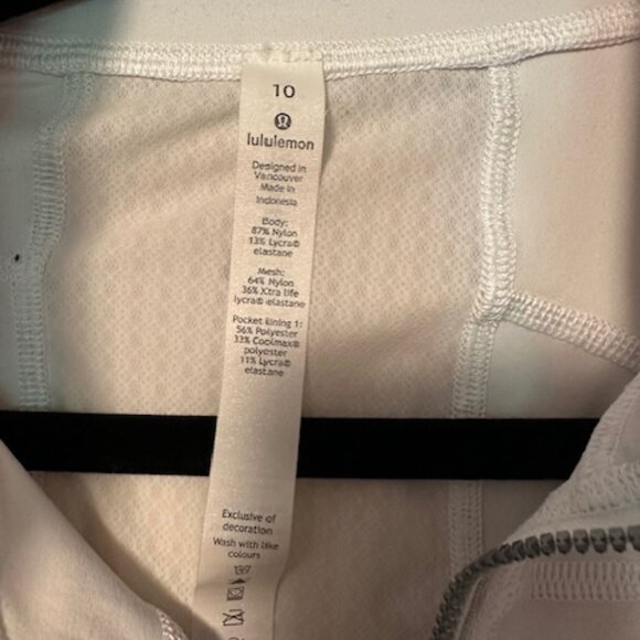 Lululemon white long sleeve zip top - Picture 3 of 8